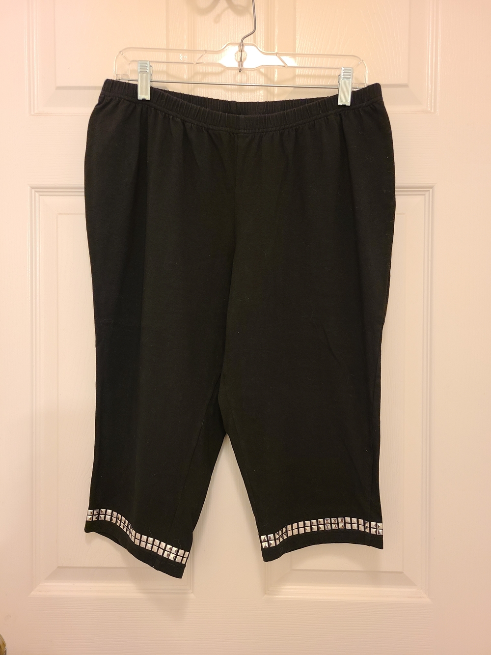 Lane Bryant Black Cropped Legging With Silver Studs